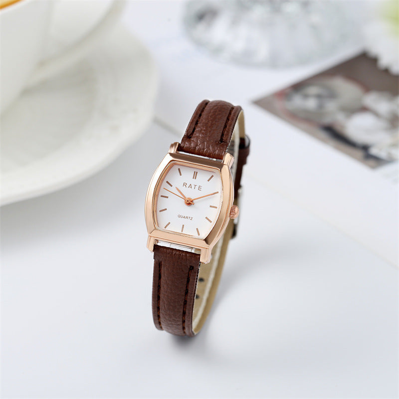 New Korean Style Fashionable Simple Square Retro Harajuku Style Student Men and Women Quartz Belt Couple Watch