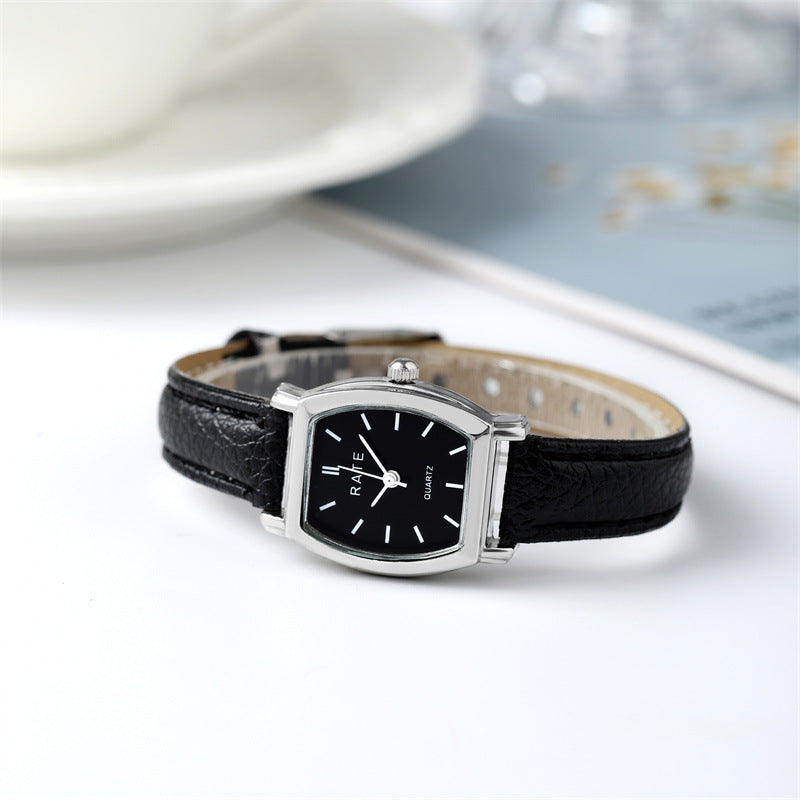 New Korean Style Fashionable Simple Square Retro Harajuku Style Student Men and Women Quartz Belt Couple Watch