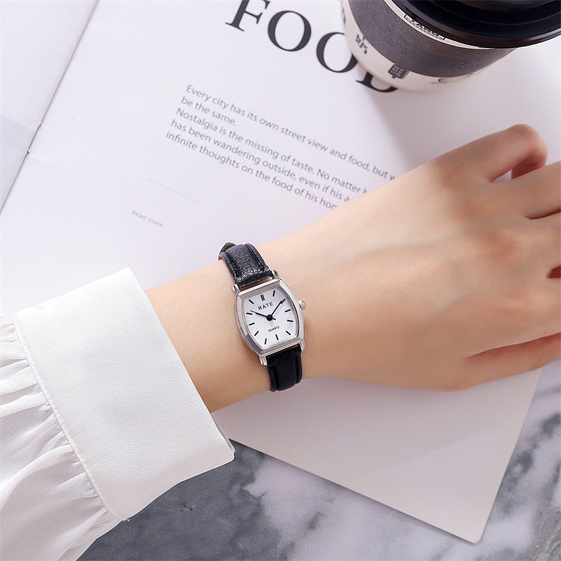 New Korean Style Fashionable Simple Square Retro Harajuku Style Student Men and Women Quartz Belt Couple Watch